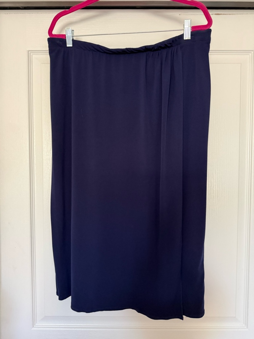 Chicos Split Navy Midi Skirt - Womens